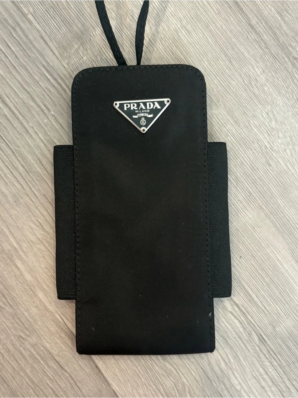 Prada Black Nylon Phone Case with Triangle Logo